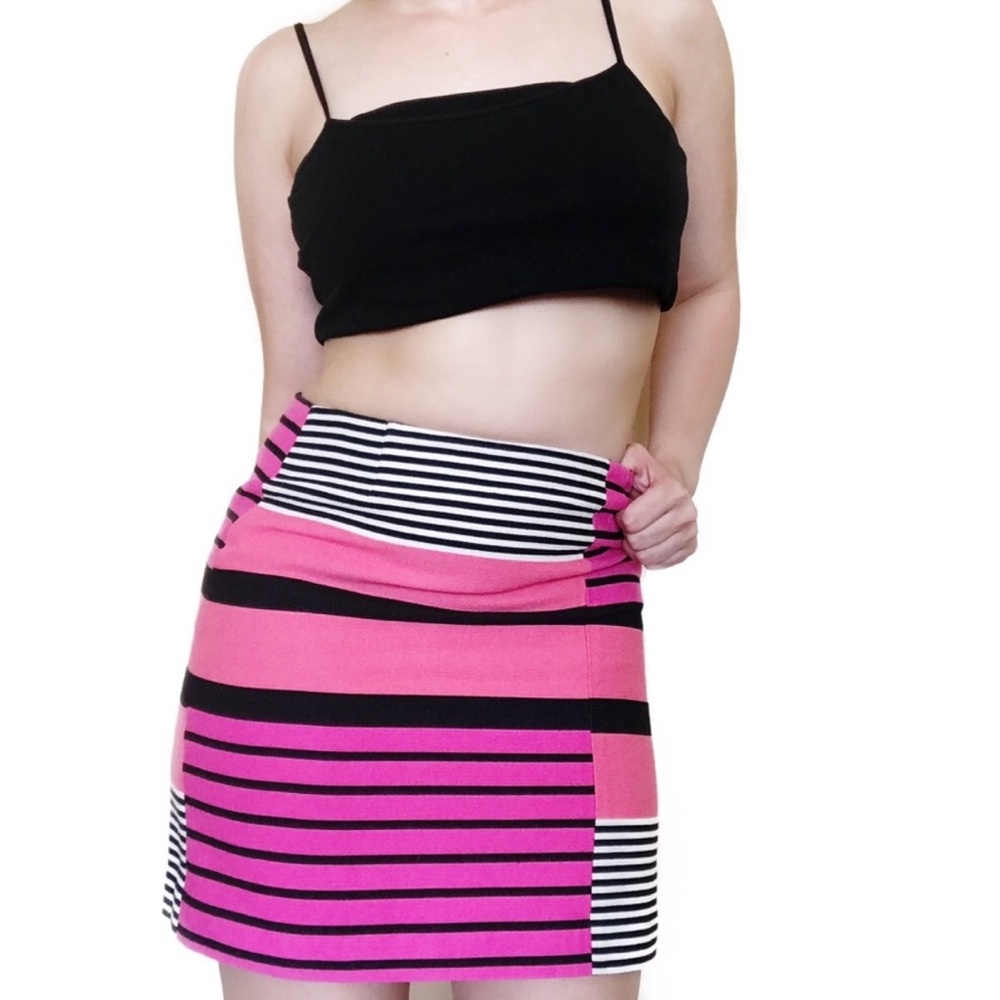 Ann Taylor pink striped skirt